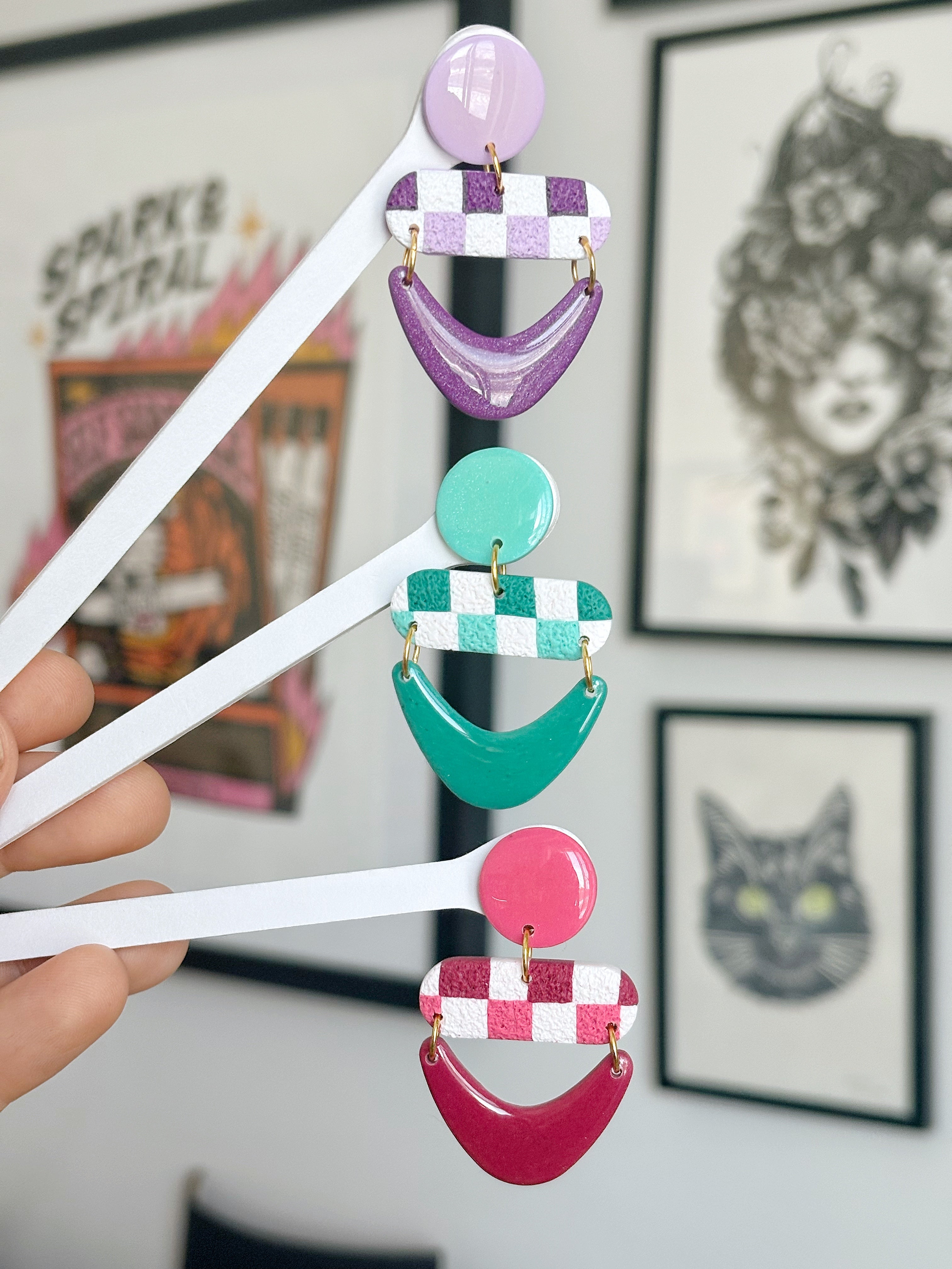 Boucles Pendantes Vichy