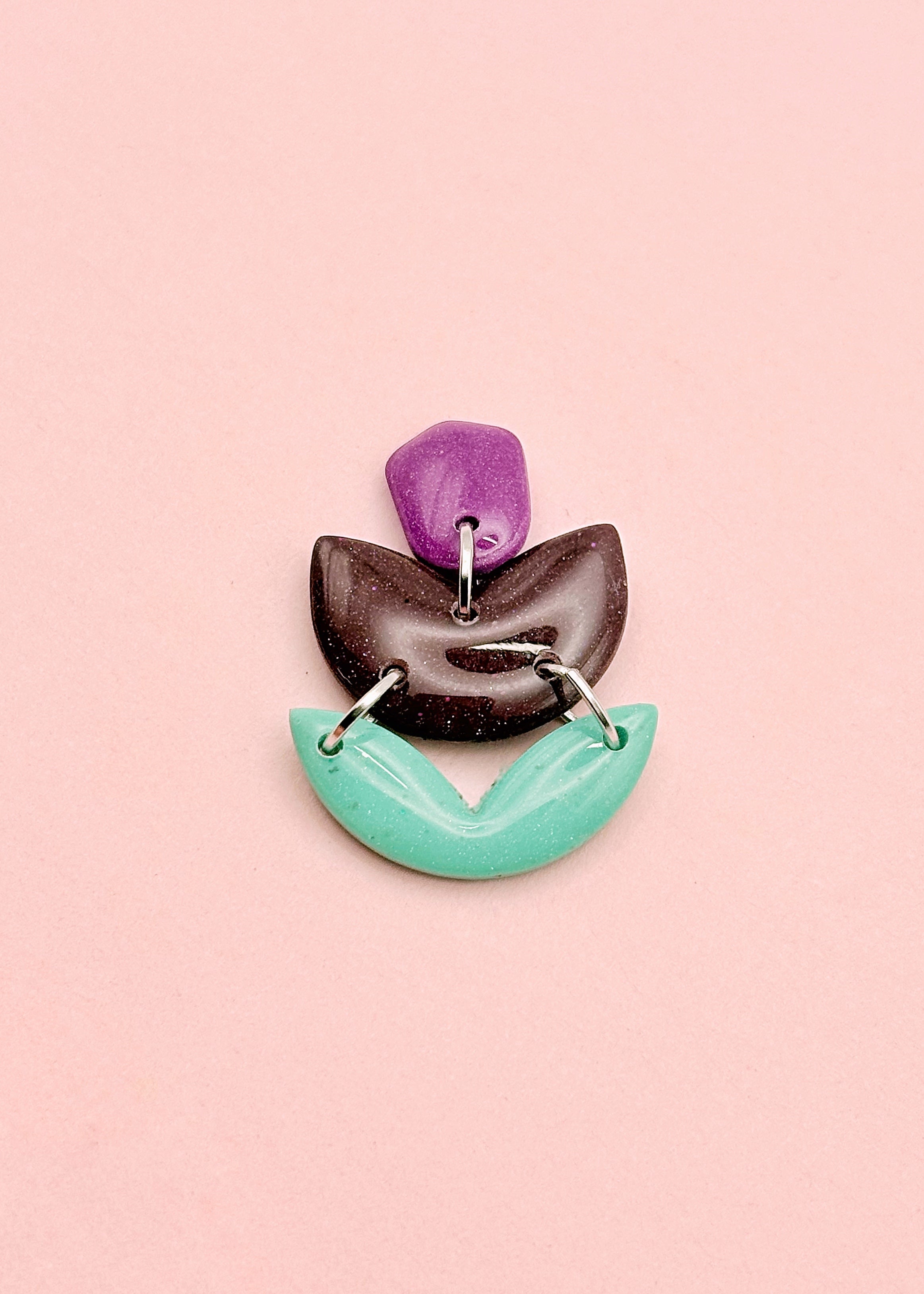 Orla Noir Irisé Turquoise et Mauve